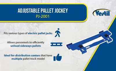 Vestil PJ-2001 pallet jockeys for "walkie" truck feature highlights