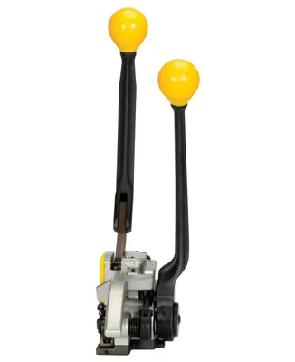 Vestil PKG-TSCP-5 poly and steel strapping tool shown from an alternate angle
