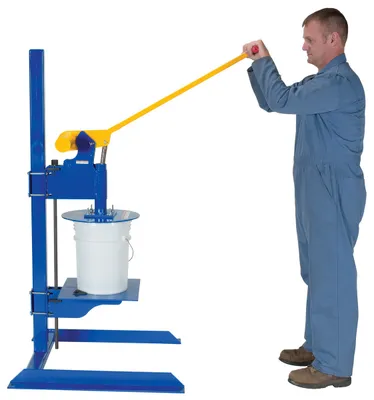 Vestil PLC-P-FM pail lid closing press shown from an alternate angle