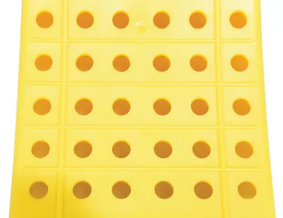 Vestil PLWC-Y plastic wheel chock shown from an alternate angle