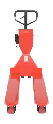 Vestil PM-2048-SCL-LP-PT pallet trucks with digital scale shown from an alternate angle