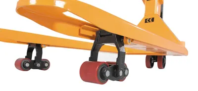 Vestil PM-2748-SCL-LP-E pallet trucks with digital scale shown from an alternate angle