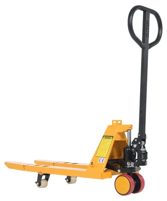 Vestil PM1-1532-MINI-FD mini hand pallet truck shown from an alternate angle