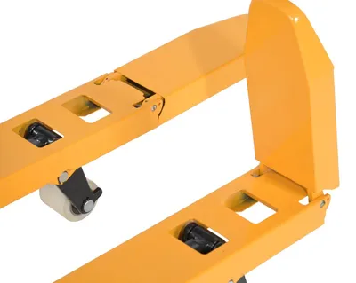 Vestil PM1-1532-MINI-FD mini hand pallet truck shown from an alternate angle