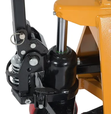 Vestil PM1-1532-MINI-FD mini hand pallet truck shown from an alternate angle