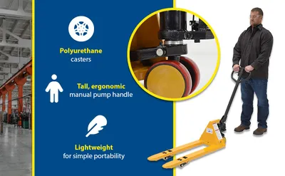 Vestil PM1-1532-MINI mini hand pallet truck feature highlights