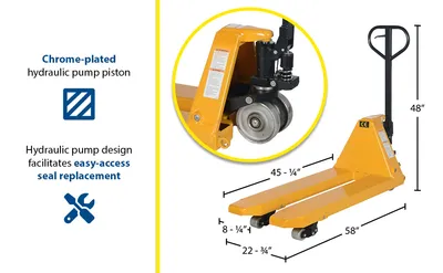 Vestil PM10-2245 full featured pallet truck feature highlights