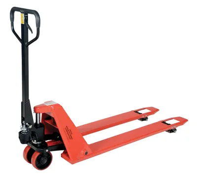 Vestil PM2-2044-SLP super low profile pallet truck shown from an alternate angle