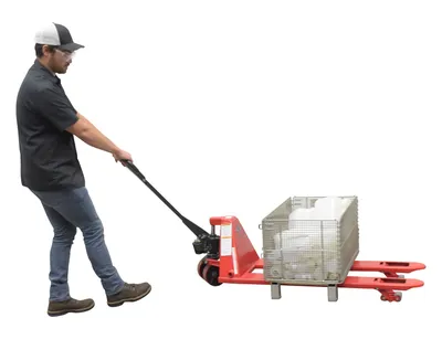 Vestil PM4-2148-LP low profile pallet truck shown from an alternate angle