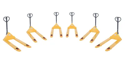 Vestil Steel (Quantity 6) Economy Pallet Truck Hand and Foot Release 62 In. x 29 In. x 48 In. 4,400 Lb. Capacity Yellow