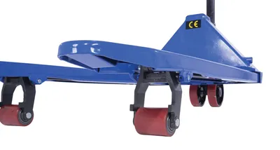 Vestil PM4-ADJ-2127-48 pallet truck with adjustable fork shown from an alternate angle