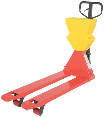 Vestil PM5-2048-UP-001 pallet trucks with p-caddy shown from an alternate angle