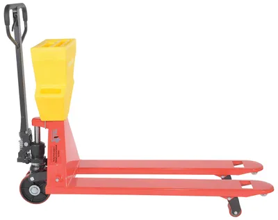 Vestil PM5-2048-UP-001 pallet trucks with p-caddy shown from an alternate angle