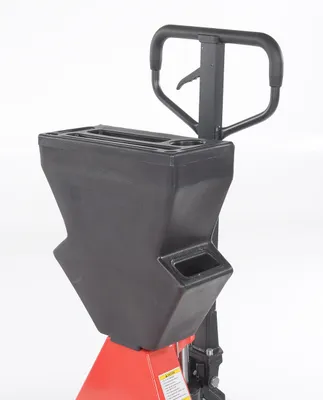 Vestil PM5-2048-UP-002 pallet trucks with p-caddy shown from an alternate angle
