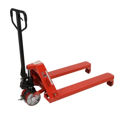 Vestil PM5-2738-WN wheel nose pallet truck shown from an alternate angle