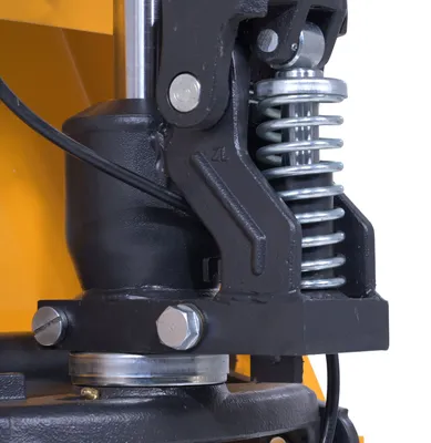 Vestil PM5-2748-HB pallet trucks with hand brake shown from an alternate angle