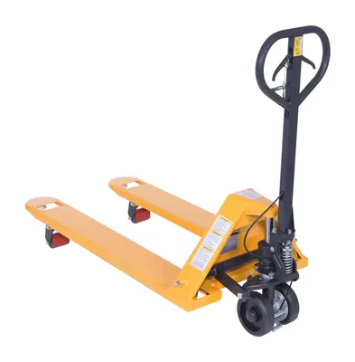 Vestil PM5-2748-HB pallet trucks with hand brake shown from an alternate angle