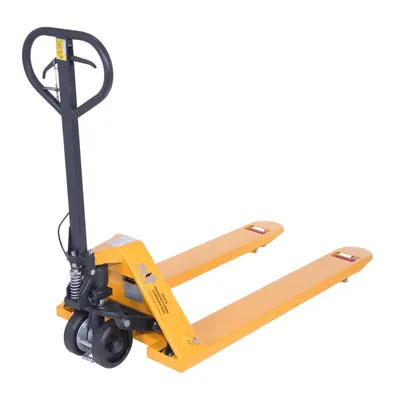 Vestil PM5-2748-HB pallet trucks with hand brake shown from an alternate angle