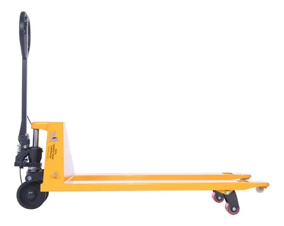 Vestil PM5-2748-HB pallet trucks with hand brake shown from an alternate angle