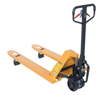 Vestil Steel Ergonomic Power Assist Pallet Truck 27 In. x 48 In. 5000 Lb. Capacity Yellow