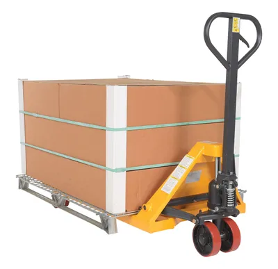 Vestil PM5-2748-Y standard pallet truck shown from an alternate angle