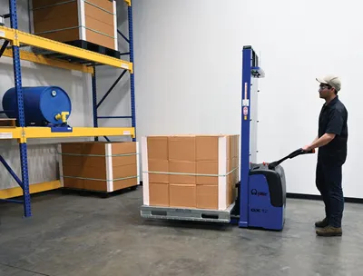 Vestil PMC-S-FF-137 manual & electric stackers (pramac) shown from an alternate angle