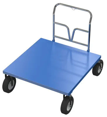 Vestil Steel Pneumatic Tire Platform Cart 52-1/2 In. x 48 In. x 46-5/16 In. 1,500 Lb. Capacity Blue