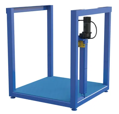 Vestil Steel Ergonomic Electric/Hydraulic Post-Crank Worker Platform With Mat 36-1/4 In. x 37-3/16 In. x 42-5/8 In. 500 Lb. Capacity Blue