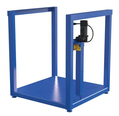 Vestil Steel Ergonomic Electric/Hydraulic Post-Crank Worker Platform 36-1/4 In. x 37-3/16 In. x 42-5/8 In. 500 Lb. Capacity Blue