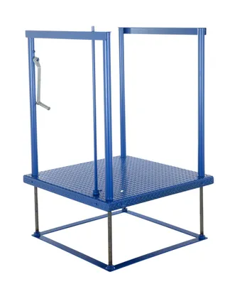 Vestil Steel Ergonomic Post-Crank Worker Platform 36 In. x 36 In. x 65-5/8 In. 500 Lb. Capacity Blue