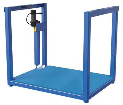 Vestil Steel Ergonomic Electric/Hydraulic Post-Crank Worker Platform With Mat 36-1/4 In. x 49-3/16 In. x 42-5/8 In. 500 Lb. Capacity Blue