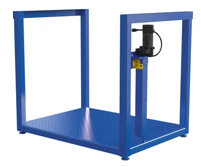 Vestil Steel Ergonomic Electric/Hydraulic Post-Crank Worker Platform 36-1/4 In. x 49-3/16 In. x 42-5/8 In. 500 Lb. Capacity Blue