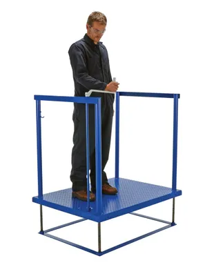 Vestil POS-3648 posi-crank worker platform shown from an alternate angle