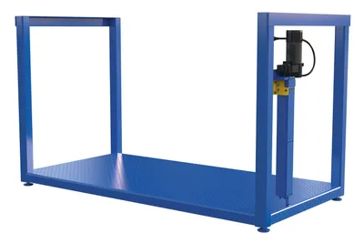 Vestil Steel Ergonomic Electric/Hydraulic Post-Crank Worker Platform 36-1/4 In. x 73-3/16 In. x 39-1/4 In. 500 Lb. Capacity Blue