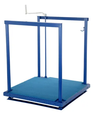 Vestil Steel Ergonomic Post-Crank Worker Platform With Mat 72 In. x 36 In. x 65-5/8 In. 500 Lb. Capacity Blue