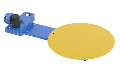 Vestil Steel Low Profile Powered Carousel 50 In. Table Diameter 4000 Lb. Capacity Blue / Yellow