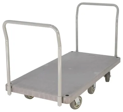 Vestil PPT-3-62 heavy-duty plastic platform truck shown from an alternate angle