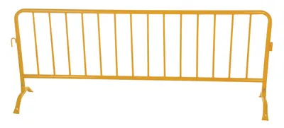 Vestil PRAIL-102-HD-Y crowd control interlocking barrier shown from an alternate angle