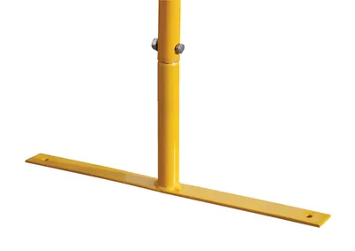 Vestil PRAIL-102-HD-Y-FF crowd control interlocking barrier shown from an alternate angle