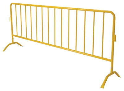 Vestil PRAIL-102-Y crowd control interlocking barrier shown from an alternate angle