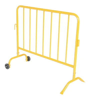 Vestil PRAIL-48-Y-W crowd control interlocking barrier shown from an alternate angle