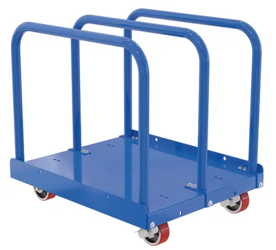 Vestil Steel Heavy Duty Adjustable Bay Panel Cart 30 In. Wide 4,000 Lb. Capacity Blue / Yellow