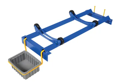 Vestil PRDC-DPN pallet rack drum cradle shown from an alternate angle
