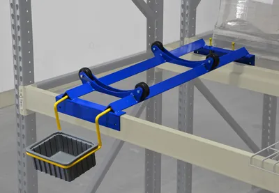 Vestil PRDC-DPN pallet rack drum cradle shown from an alternate angle