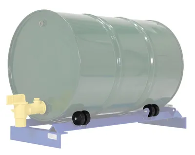Vestil PRDC-RK-RF pallet rack drum cradle shown from an alternate angle