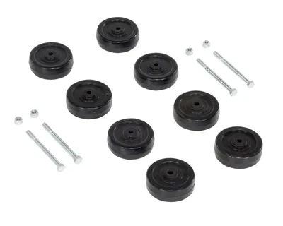 Vestil Hard Rubber Retro Fit Roller Kit 3 In. x 1 In. For PRDC Models Black