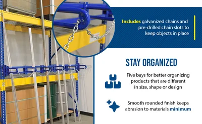 Vestil PRSR-96-5B vertical bar storage rack feature highlights