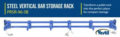 Vestil PRSR-96-5B vertical bar storage rack feature highlights