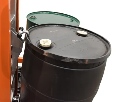 Vestil PSDT-ADP-2136 drum transporter & de-palletizer shown from an alternate angle