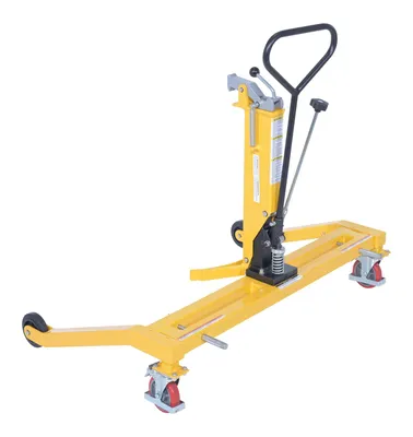 Vestil PSDT pallet straddling drum truck shown from an alternate angle